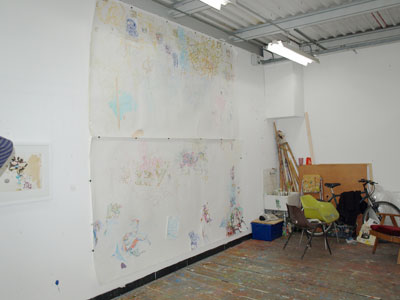 Mark McGreevy: Untitled, mixed media on paper, 2006 -, 300 x 300 cm; courtesy the artist